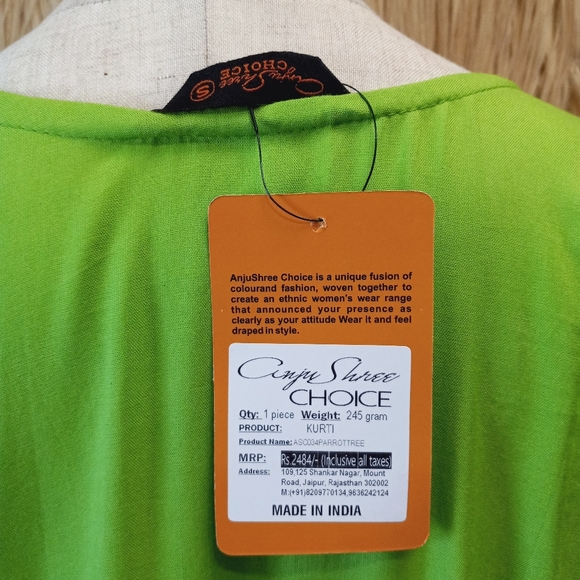 Embroidered Rayon Flared Indian Kurta/Kurti - Picture 11 of 11